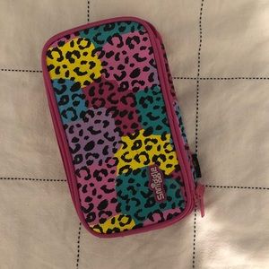 Smiggle cute rainbow leopard print children/women’s zipper pouch pencil case